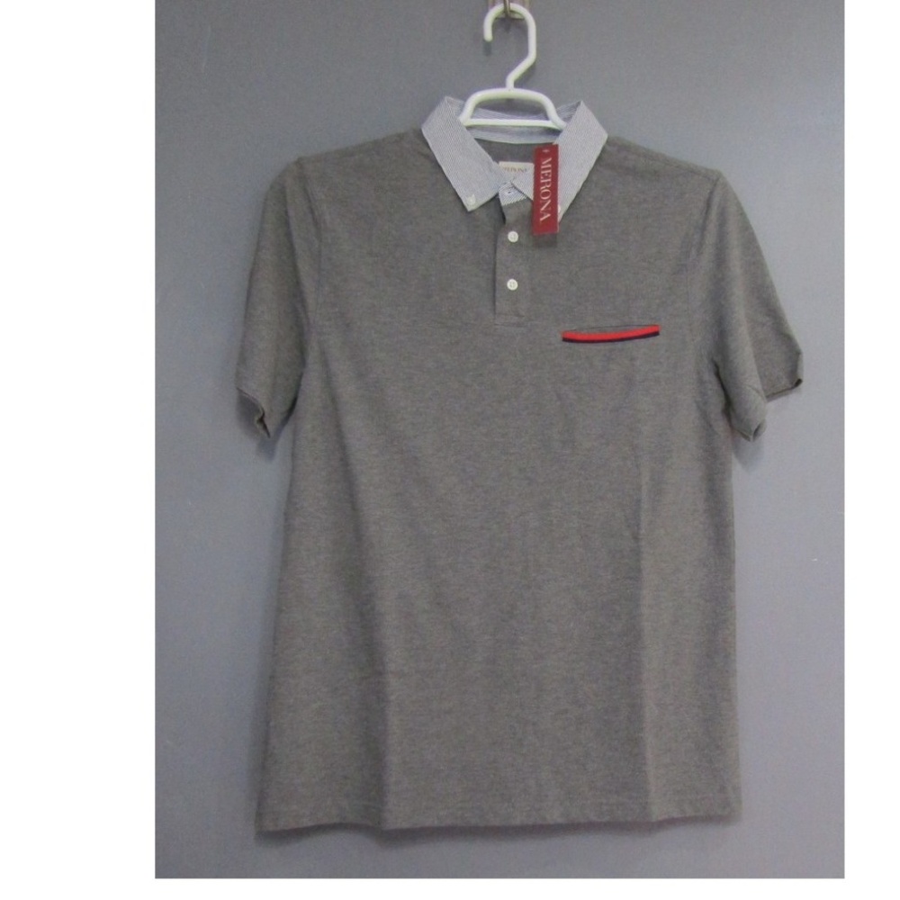 NEW Merona Gray Collared Polo Shirt Size M